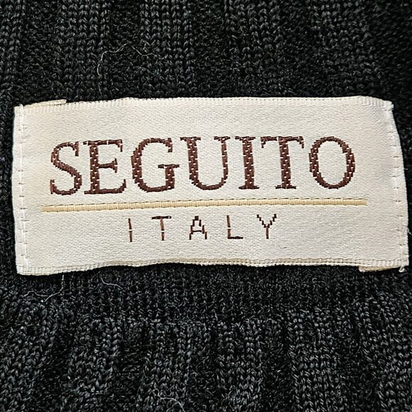 Seguito Sweater Women L Black Wool Italy LS Vintage Y2K Fairy Goth Sparkle FLAW - Picture 3 of 12